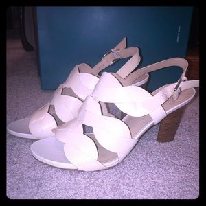 Beige Via Spiga Vero Cuoio Leather Sandal